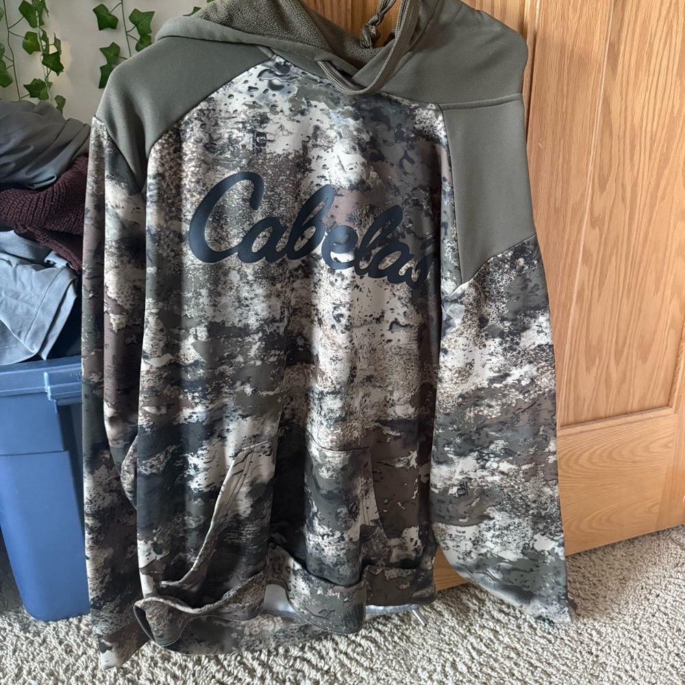 Cabela's Green and Brown Camouflage Hoodie